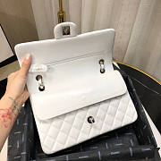 Chanel Flap Bag White Lambskin Silver 25cm - 2