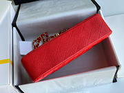 Chanel Flap Bag Caviar Red Gold 25cm - 3