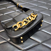 Valentino Vlogo Chain Small Calfskin Black Shoulder Bag 20x12x6cm - 5