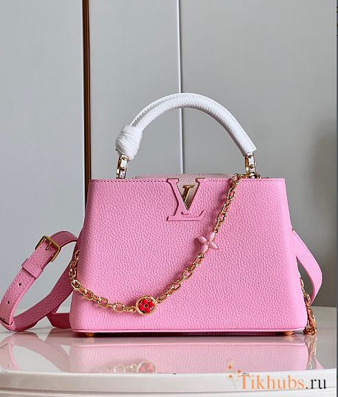 Louis Vuitton LV Capucines Pink White BB 27x18x9cm - 1