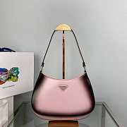 Prada Cleo Brushed Gradient Leather Shoulder Bag Pink 27x22x6cm - 1