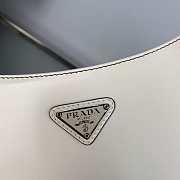 Prada Cleo Brushed Gradient Leather Shoulder Bag White 27x22x6cm - 2