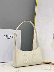 Celine Shoulder Bag Cuir Triomphe Smooth Calfskin White 24x13x5cm - 5