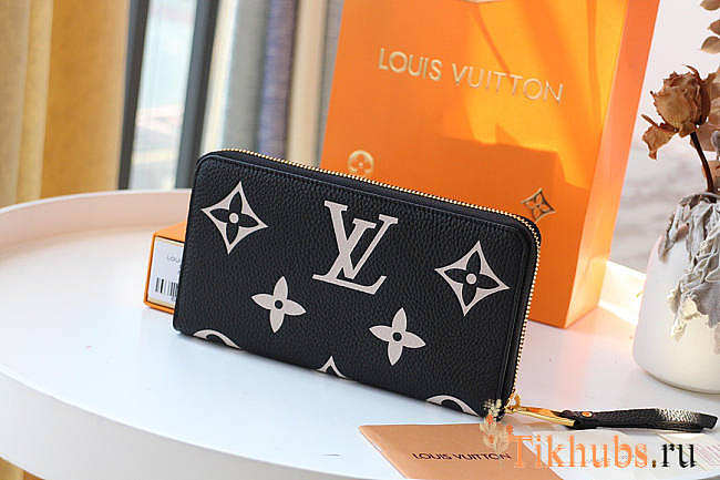 Louis Vuitton LV Zippy Wallet Black and Beige 19.5x10cm - 1