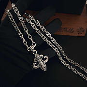 Chrome Heart Titanium Steel Crow Heart Cross Necklace - 3