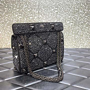 Valentino Vsling Mini Bag With Sparkling Embroidery Black 24x16x8cm - 4