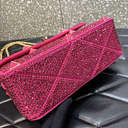 Valentino Gravani Crystal-embellished Pink Shoulder Bag 23x15x7cm - 3