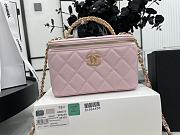 Chanel Vanity Top Handle Pink Caviar Gold 9.5x17x8cm - 1