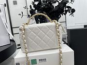 Chanel Vanity Top Handle White Lambskin Gold 9.5x17x8cm - 2