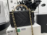 Chanel Vanity Top Handle Black Caviar Gold 9.5x17x8cm - 5