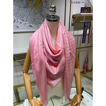 Louis Vuitton LV Monogram Classic Shawl Pink 140x140cm