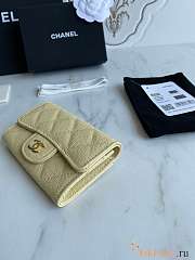 Chanel Card Holder Wallet Caviar Beige Gold 11x8.5x3cm - 2