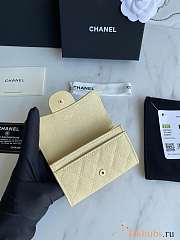 Chanel Card Holder Wallet Caviar Beige Gold 11x8.5x3cm - 4