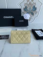 Chanel Card Holder Wallet Caviar Beige Gold 11x8.5x3cm - 3