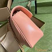 Gucci GG Marmont Small Shoulder Bag Peach Leather 26x15x7cm - 5