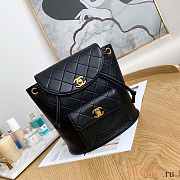 Chanel Backpack Calfskin Black Gold 21x10x20cm - 1