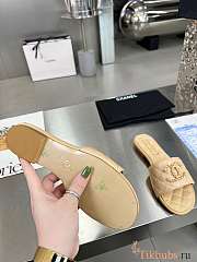 Chanel 23P Gold CC Mules Slide Sandal Beige - 4