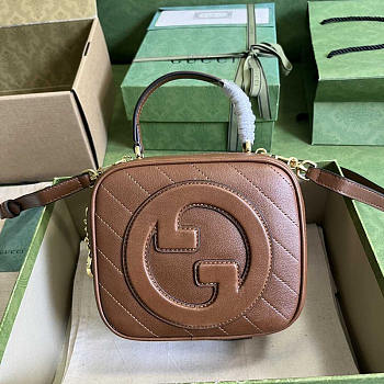 Gucci Blondie Top Handle Bag Brown 17x15x9cm