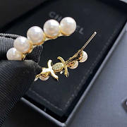 Chanel Hoop Earrings Metal And Imitation Pearls Gold And Pearl White - 4