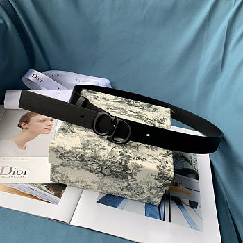 Dior Saddle Belt Black Matte Calfskin 3cm