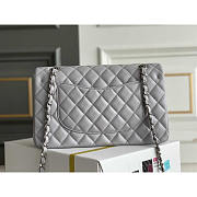 Chanel Flap Bag Lambskin Silver Gray 25cm - 3