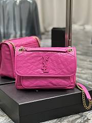 YSL Niki Medium Chain Bag Neon Pink 28x20x8.5cm - 1