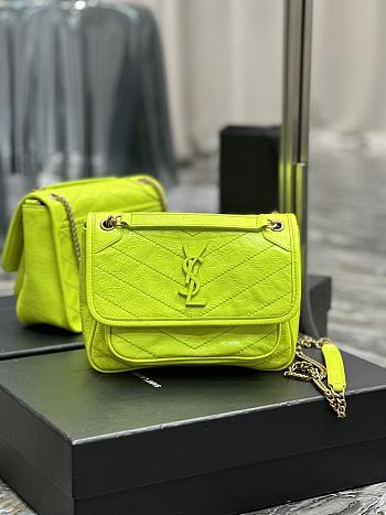 YSL Niki Baby Chain Bag Neon Green 22x16.5x12cm