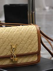 YSL Solferino Medium Rafia Tan Leather 23x16x6cm - 4