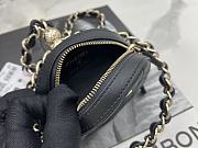 Chanel Small Round Bag Lambskin Black Gold 11× 11 × 4 cm - 4