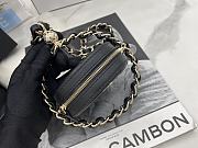 Chanel Small Round Bag Lambskin Black Gold 11× 11 × 4 cm - 3