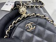 Chanel Small Round Bag Lambskin Black Gold 11× 11 × 4 cm - 2