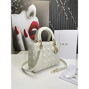 Dior Medium Lambskin Cannage Lady Dior White 24cm - 6