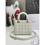 Dior Medium Lambskin Cannage Lady Dior White 24cm - 4