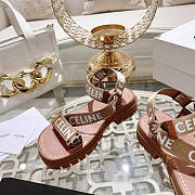 Celine Strappy Chunky Sandals Beige - 5