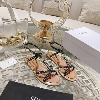 Celine Crossover Strappy Sandals Black