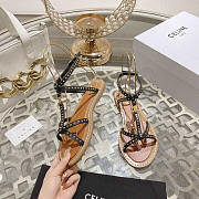 Celine Crossover Strappy Sandals Black - 3