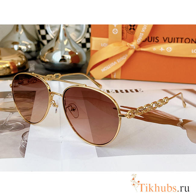 Louis Vuitton My LV Chain Pilot Sunglasses Gold - 1