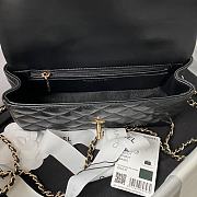 Chanel Top Handle Flap Bag Black Lambskin Gold 20cm - 4