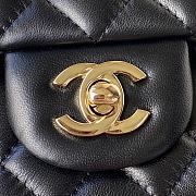 Chanel Top Handle Flap Bag Black Lambskin Gold 20cm - 2