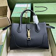 Gucci Jackie 1961 Small Natural Grain Tote Black 30x23x12cm - 1