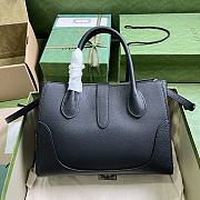 Gucci Jackie 1961 Small Natural Grain Tote Black 30x23x12cm - 2