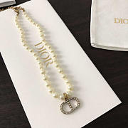 Dior Crystal CD Pearl Necklace - 1