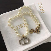 Dior Crystal CD Pearl Necklace - 3