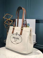 Prada Ensemble Canvas Tote White 33x24x13cm - 6