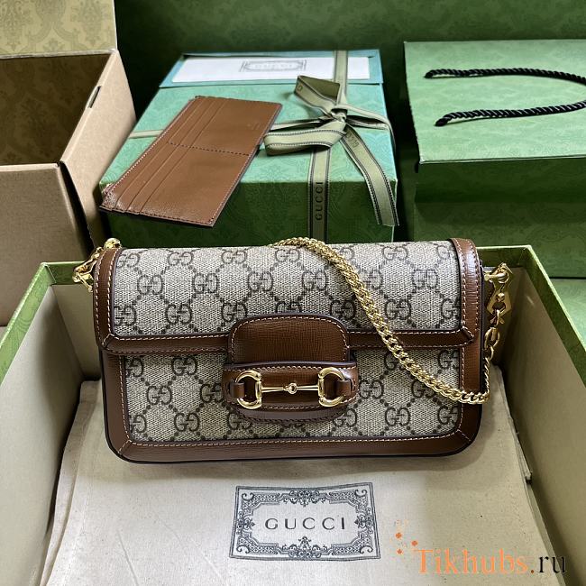 Gucci Horsebit 1955 Mini Bag Brown 21.5x12.5x3cm - 1