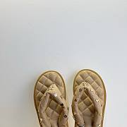 Chanel 23P Beige Padded Pool Thong Slide Flat Sandal - 3