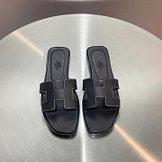 Hermes Oran Leather Sandal Black - 1