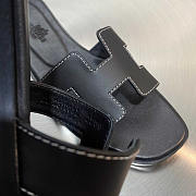 Hermes Oran Leather Sandal Black - 2