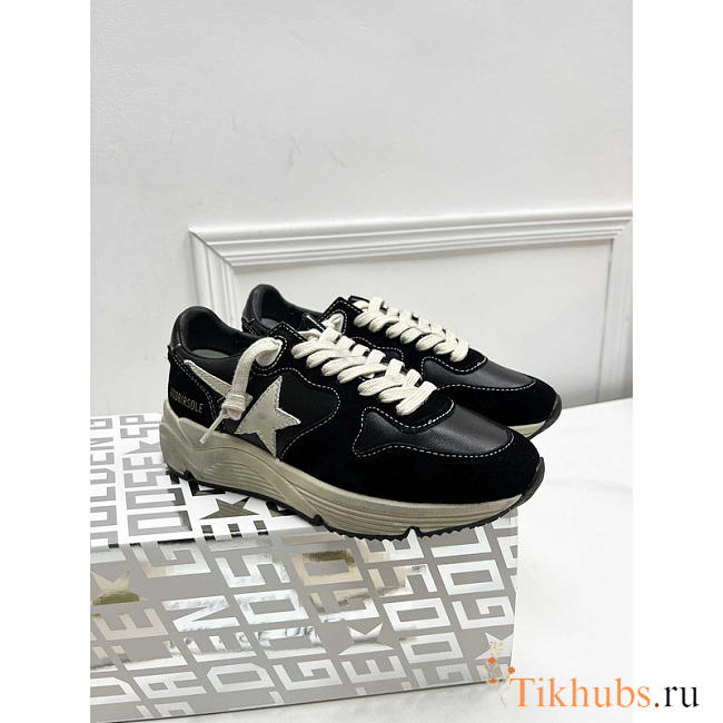 GGDB Running Sole Suede And Leather Sneakers Black - 1