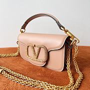 Valentino Loco Small Shoulder Bag With Jewel Logo Nude 20x11x5cm - 5